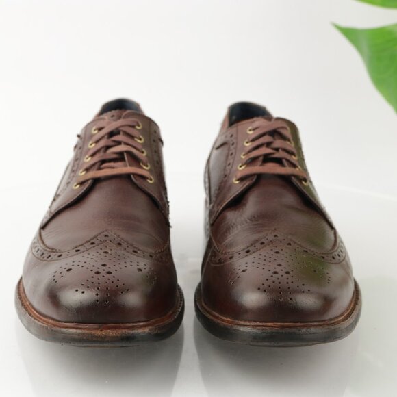 Cole Haan Mens Cooper‎ Oxford Size 11 M Brown Leather Wingtip Brogue Dress Shoe main image 10